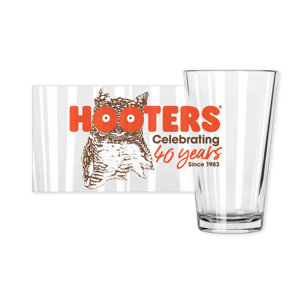 Hooters 40th Anniversary Clear Pint Glass
