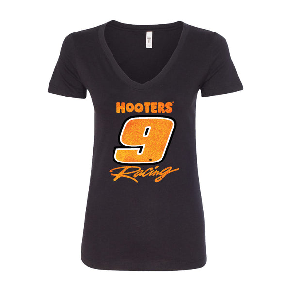 2024 Ladies Racing Glitter 9 V-Neck Shirt