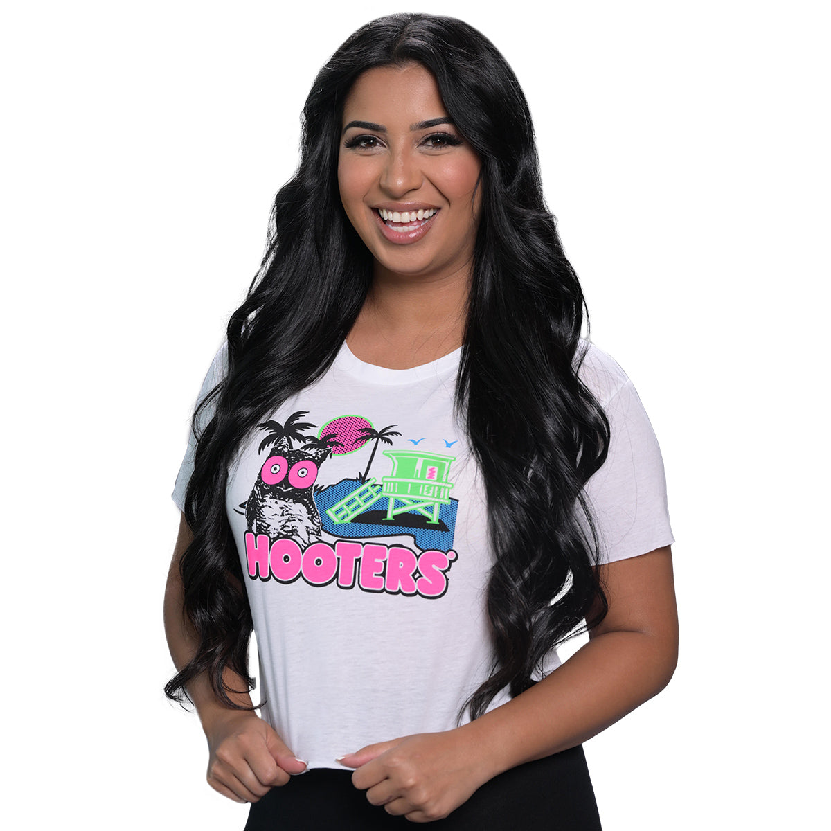Ladies Neon Lifeguard Crop Tee