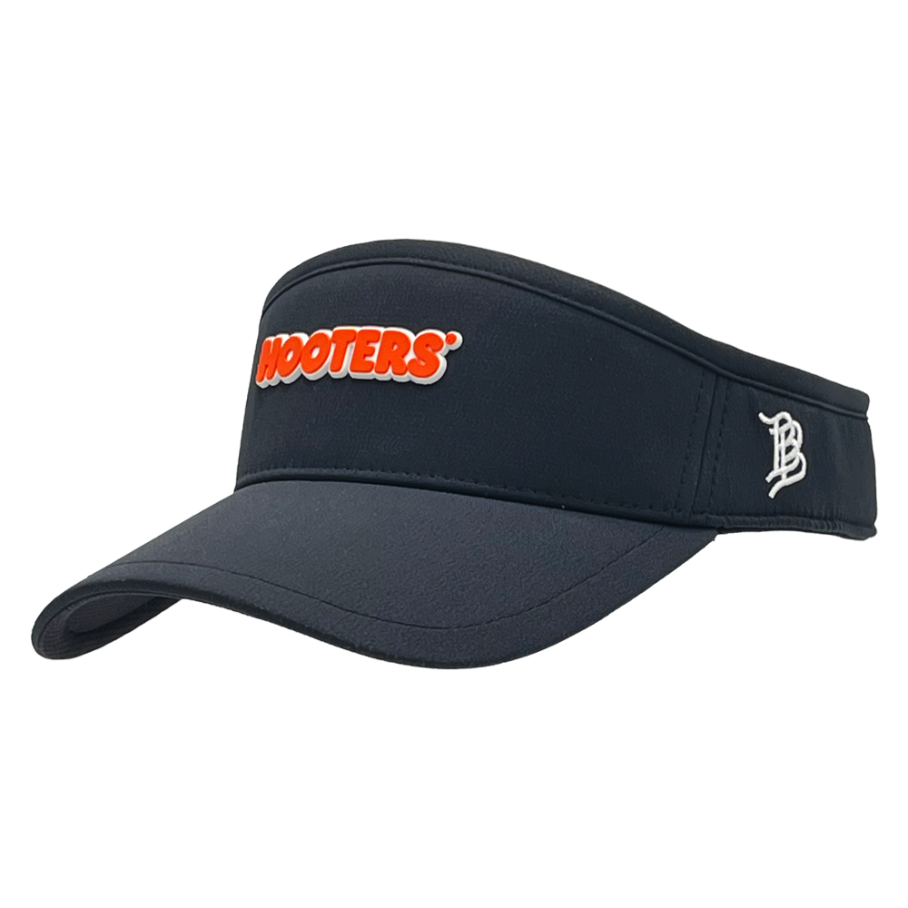 Hooters Logo 3D PVC Rubber Patch Visor (Black)