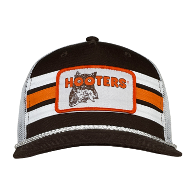 Brown Stripe Trucker Hat w/ Patch