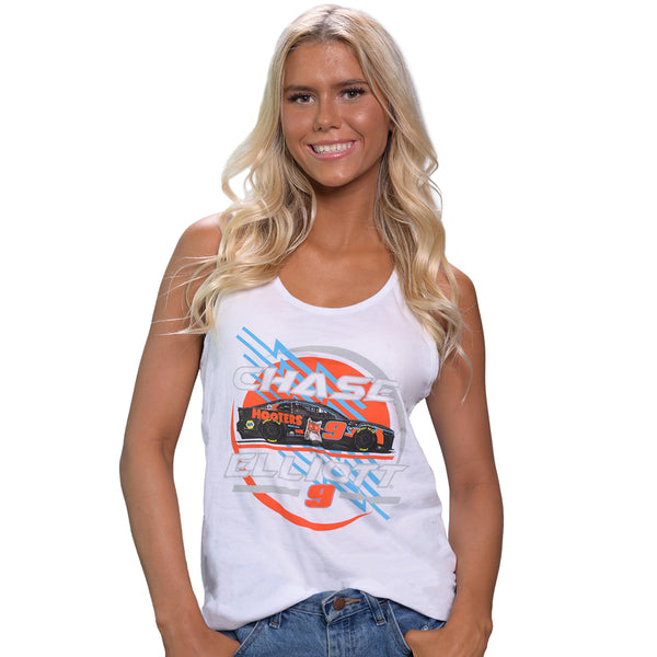 Hooters Women's Tank and Shorts Set Pink and White with Hootie the