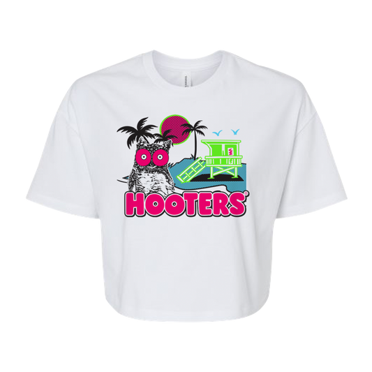 Ladies Neon Lifeguard Crop Tee