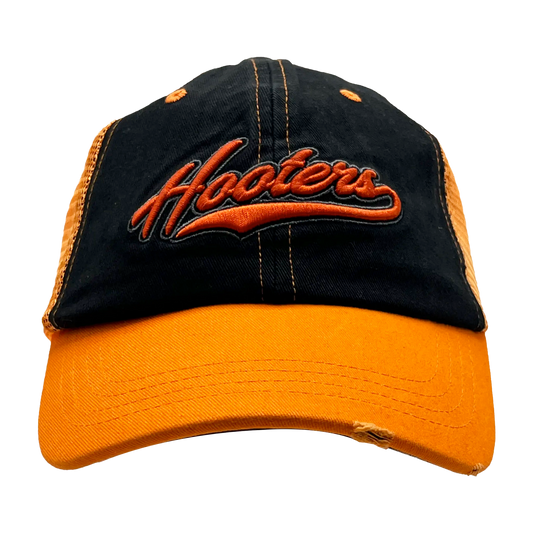 Hooters Distressed Orange/Black Hat