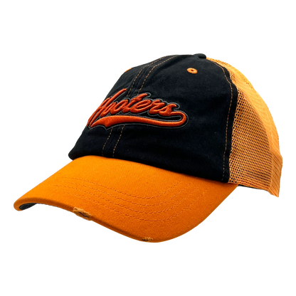 Hooters Distressed Orange/Black Hat