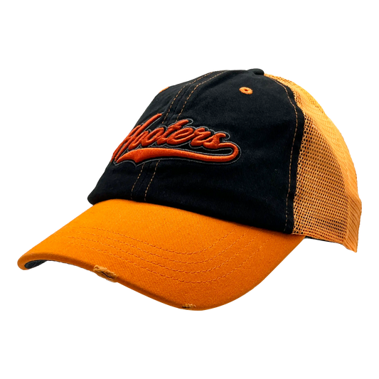 Hooters Distressed Orange/Black Hat