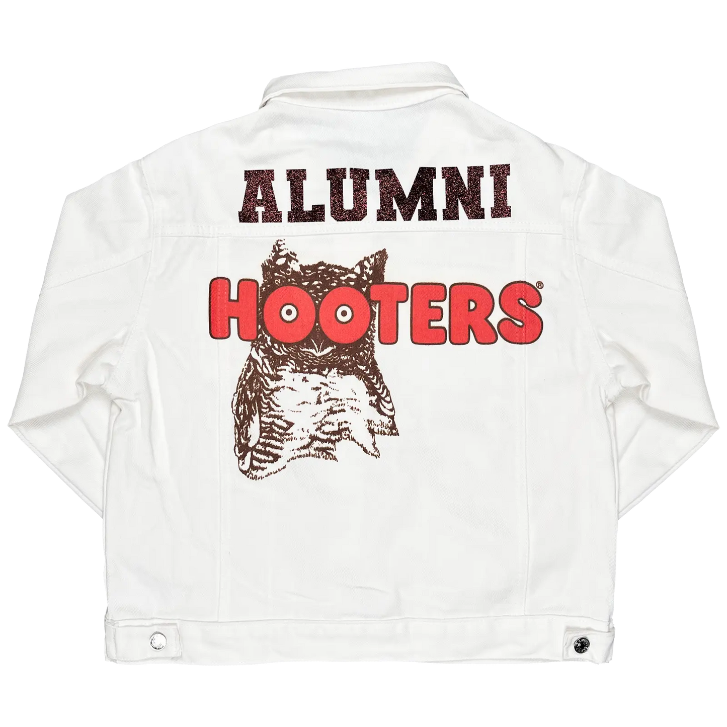 Hooters Alumni Ladies White Denim Jacket