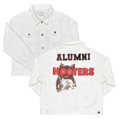 Hooters Alumni Ladies White Denim Jacket