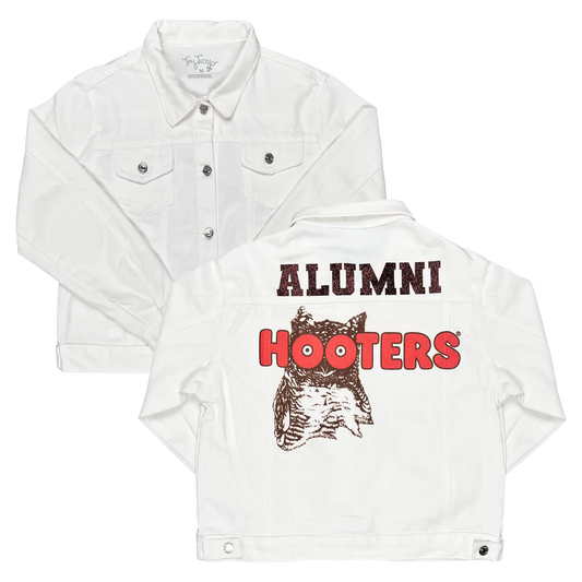 Hooters Alumni Ladies White Denim Jacket