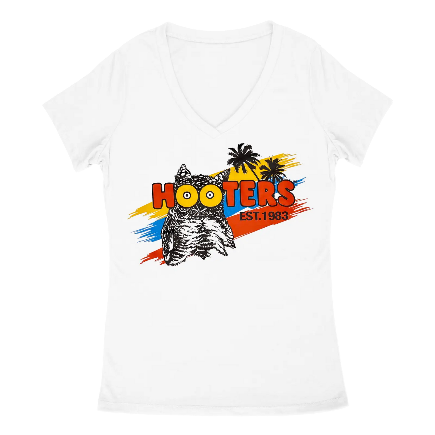 Ladies Yellow Eyes Hootie V-Neck