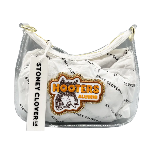 Hooters Girl Alumnae Stoney Clover Lane Clear Curved Crossbody Bag