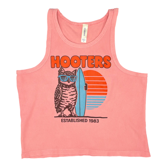 Sunset Ladies Cropped Tank Top (Coral)