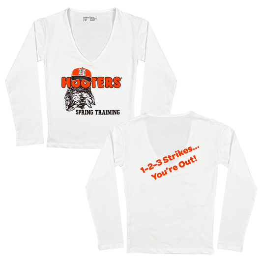 Hooters Spring Training Ladies Long Sleeve V-Neck