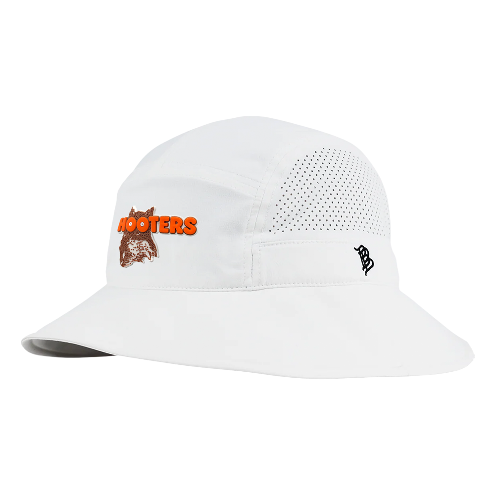 Hootie Logo 3D PVC Rubber Patch Bucket Hat (White)