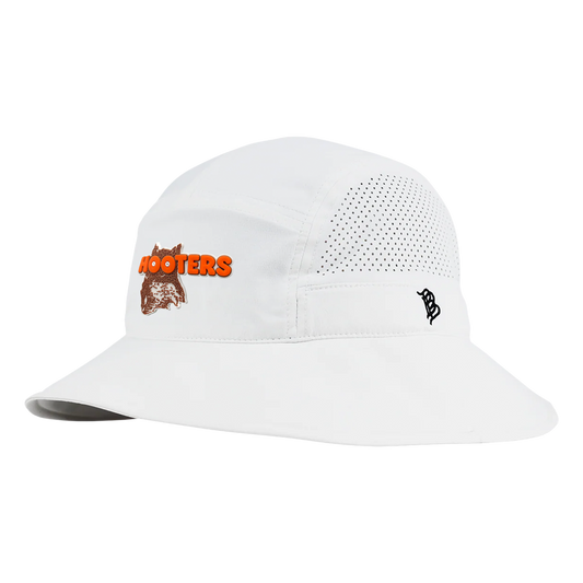 Hootie Logo 3D PVC Rubber Patch Bucket Hat (White)