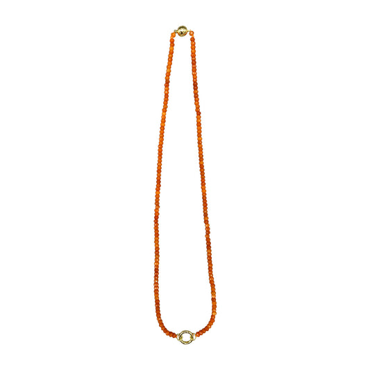 Orange Agate Stone Necklace w/ Charm