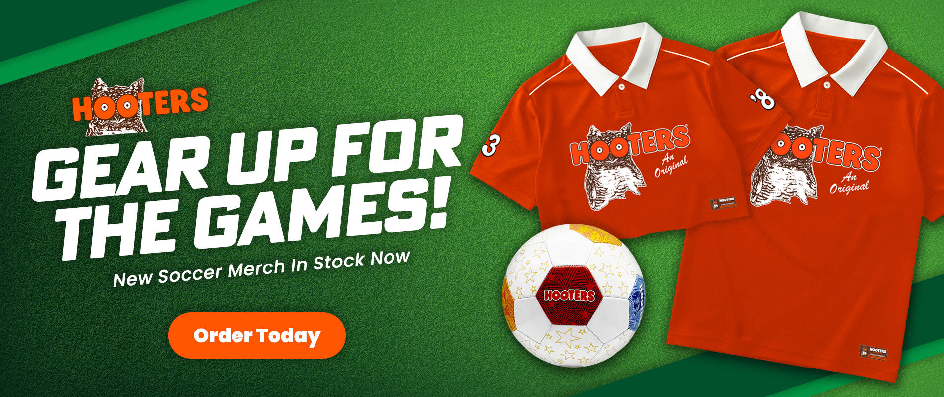 Hooters soccer jerseys and balls