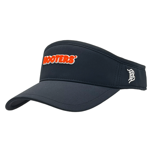 Hooters Logo 3D PVC Rubber Patch Visor (Black)