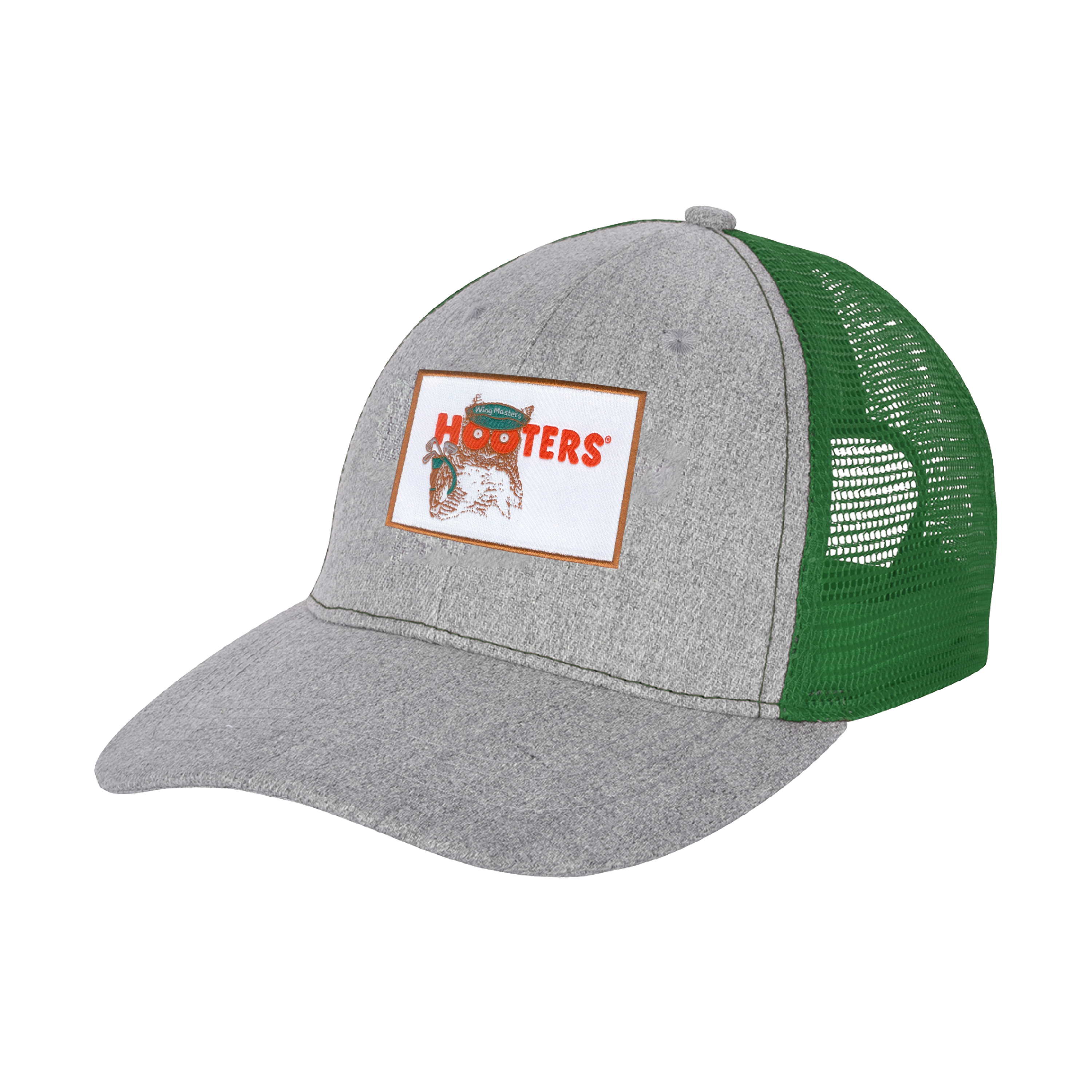Hooters Mens Trucker Hat Green Snapback Hunting Fishing 90s Logo