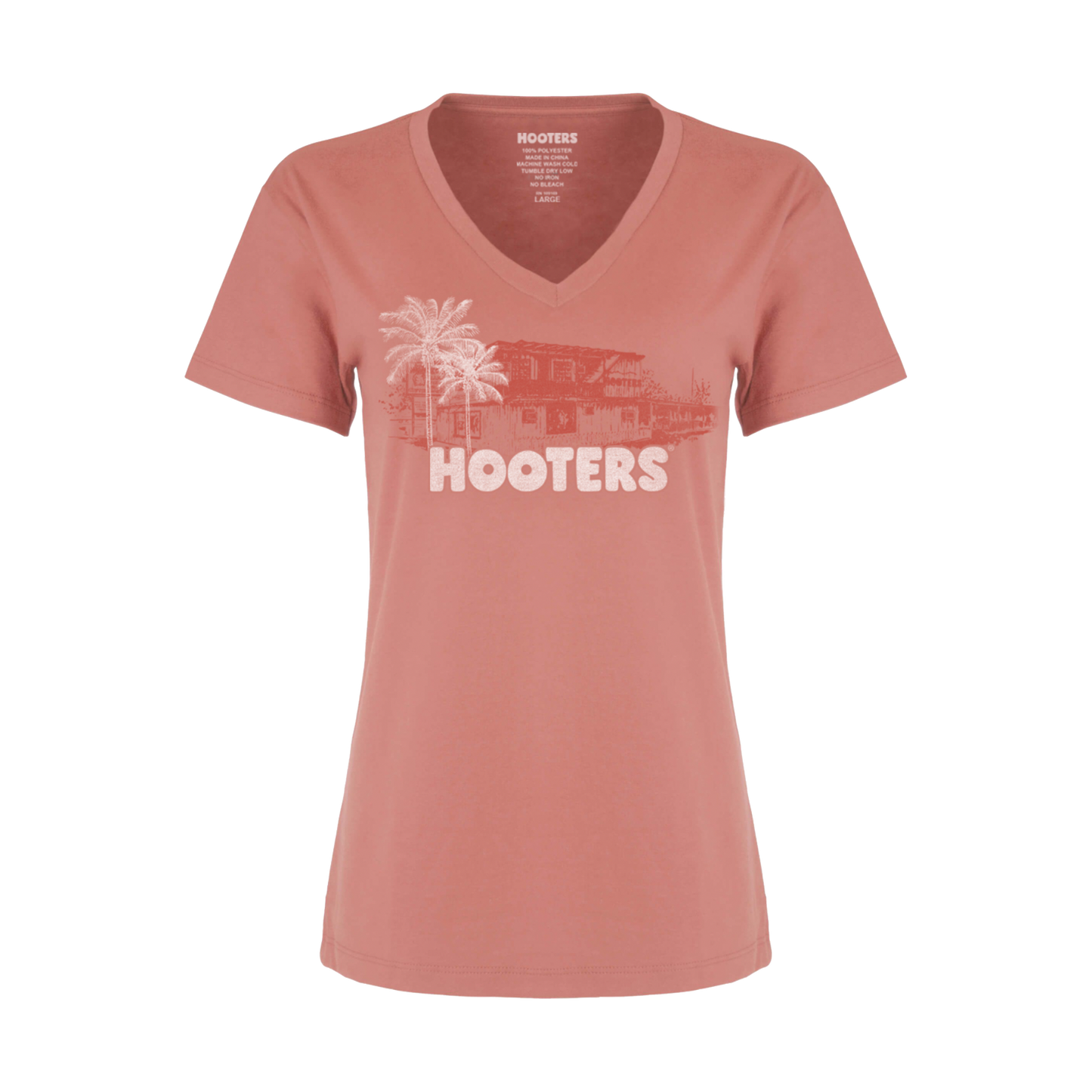 Ladies Original Hooters Sketch V-Neck Shirt