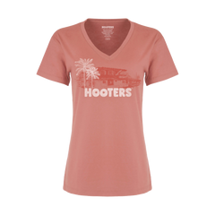 Ladies Original Hooters Sketch V-Neck Shirt