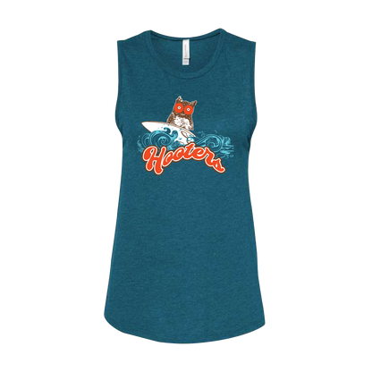 Ladies Ridin' the Wave Tank-Hooters Online Store