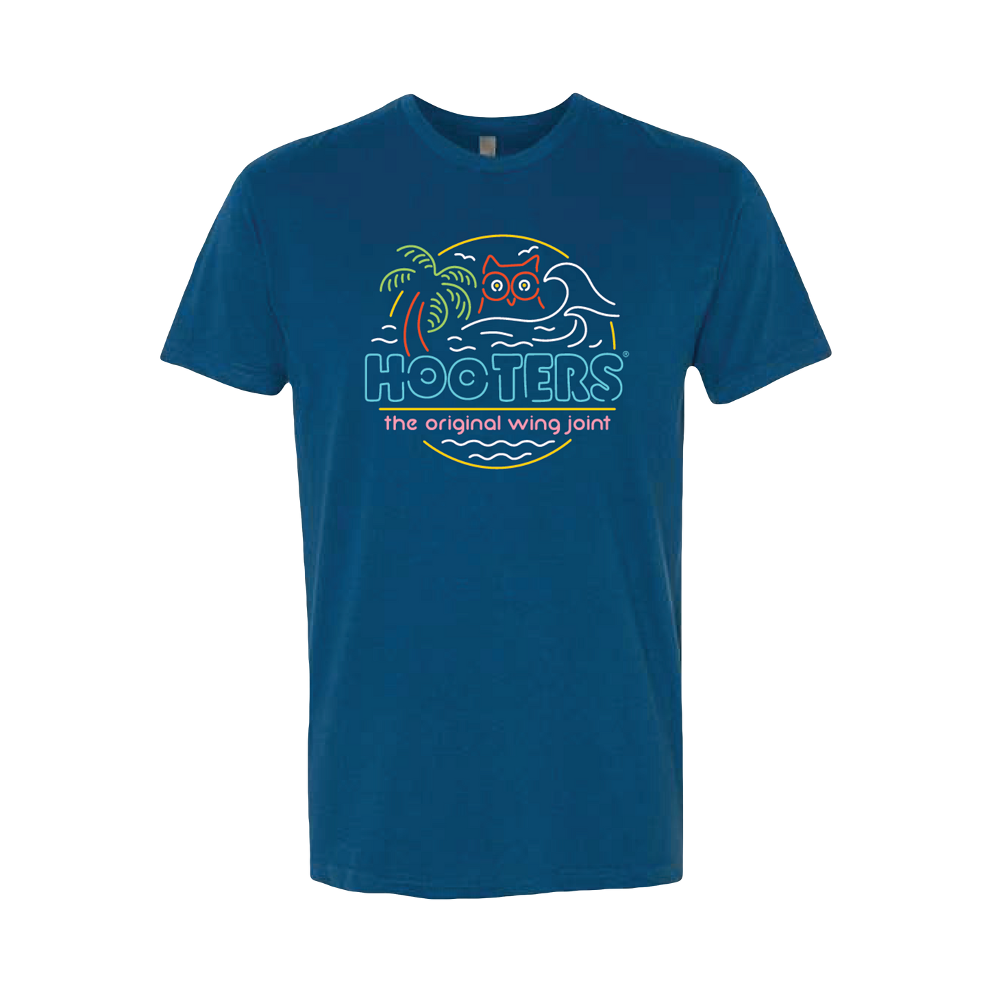 Wavy Neon Hootie T-Shirt-Hooters Online Store