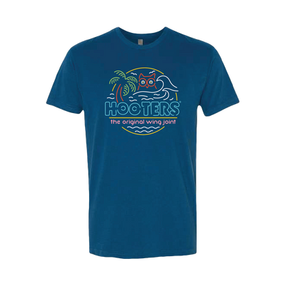 Wavy Neon Hootie T-Shirt-Hooters Online Store